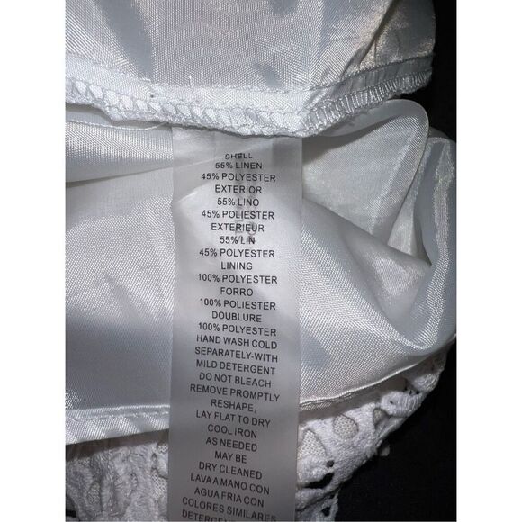 Women’s White Linen Blend Sheath Dress 8 - Picture 10 of 12